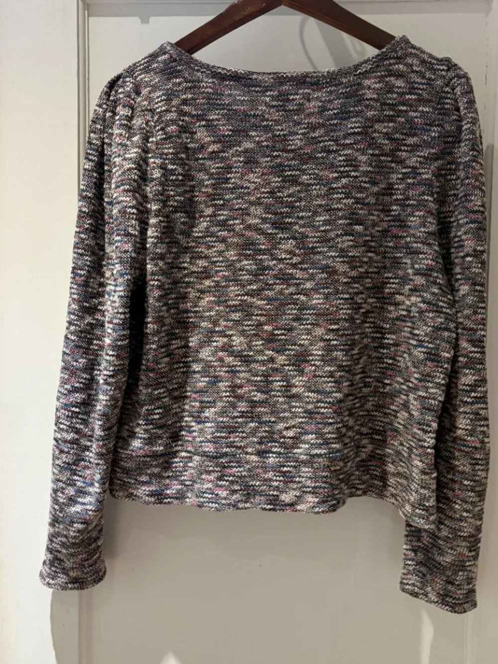 Madewell Multicolor Marled Knit Pullover Sweater Size Medium Cotton, Pink/Gray